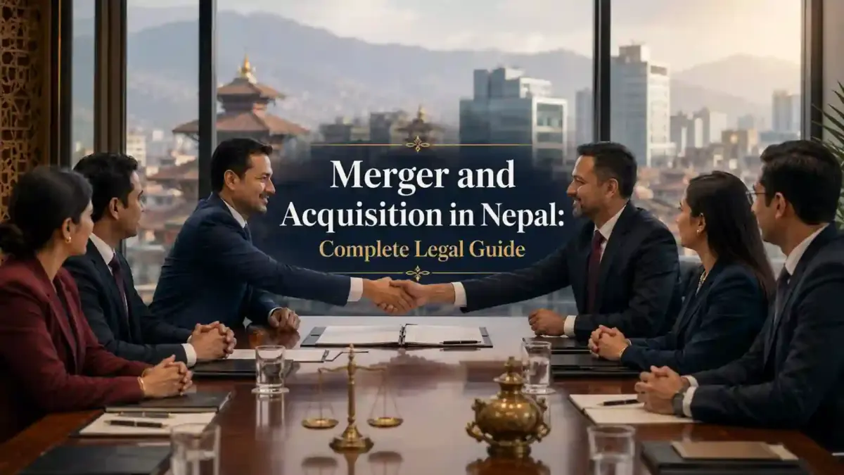 Business executives signing a merger and acquisition agreement in a Nepal corporate boardroom