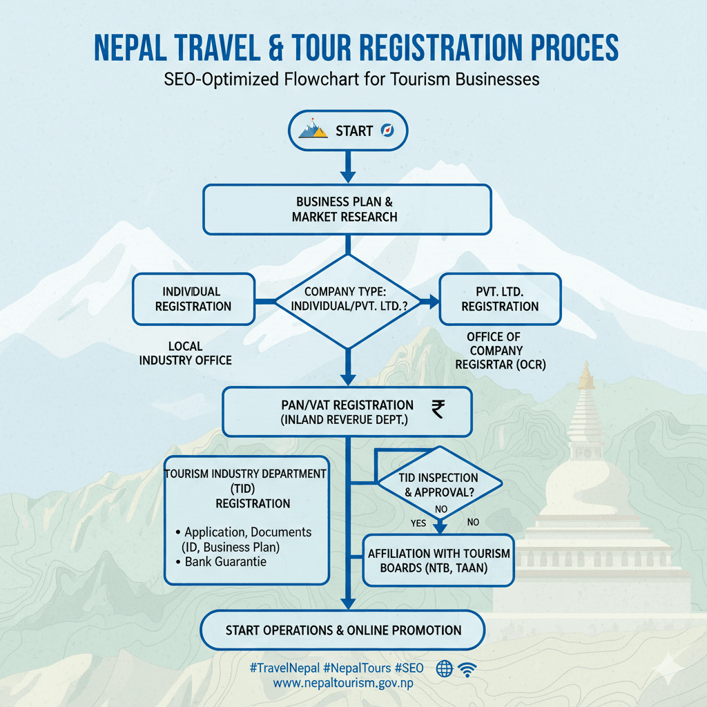 travel agency license process in nepal