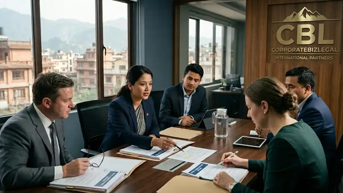 CorporateBizLegal lawyers reviewing foreign investment eligibility, restricted sectors, and regulatory due diligence requirements in Nepal
