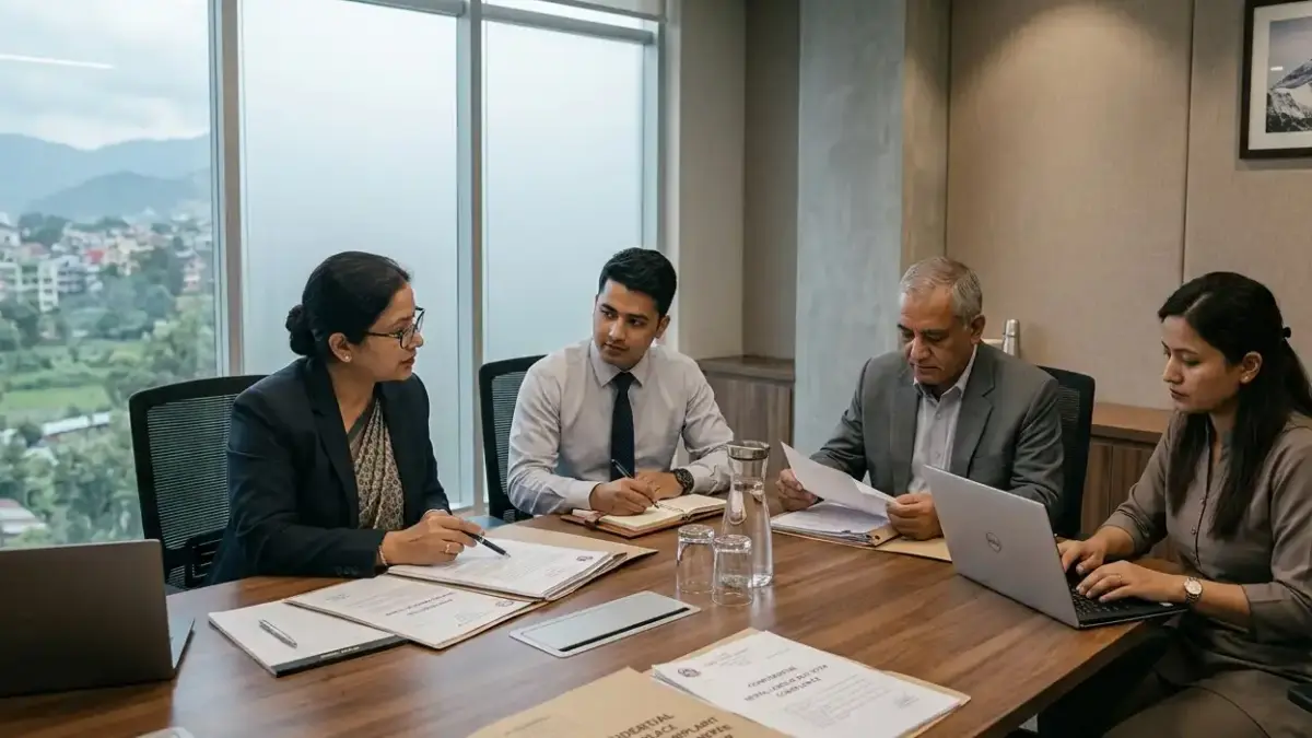 CorporateBizLegal legal team advising on workplace harassment prevention and internal compliance procedures in Nepal